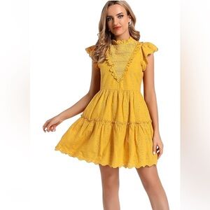 House of Harlow 1960 saffron Ruffled Tiered Sundress size small NWT